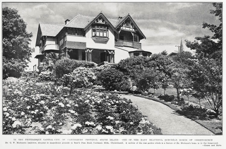 In the picturesque capital city of Canterbury province, South Island: one of the many beautiful suburban homes of Christchurch, 1933