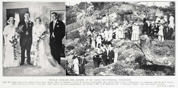 Popular Auckland girl married at St. Paul's Pro-Cathedral, Wellington, 1933