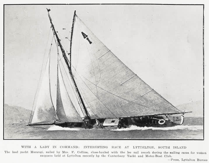 With a lady in command: interesting race at Lyttelton, South Island, 1934