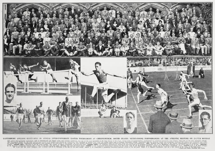 Canterbury College successful in annual inter-university Easter tournament at Christchurch, South Island, 1934