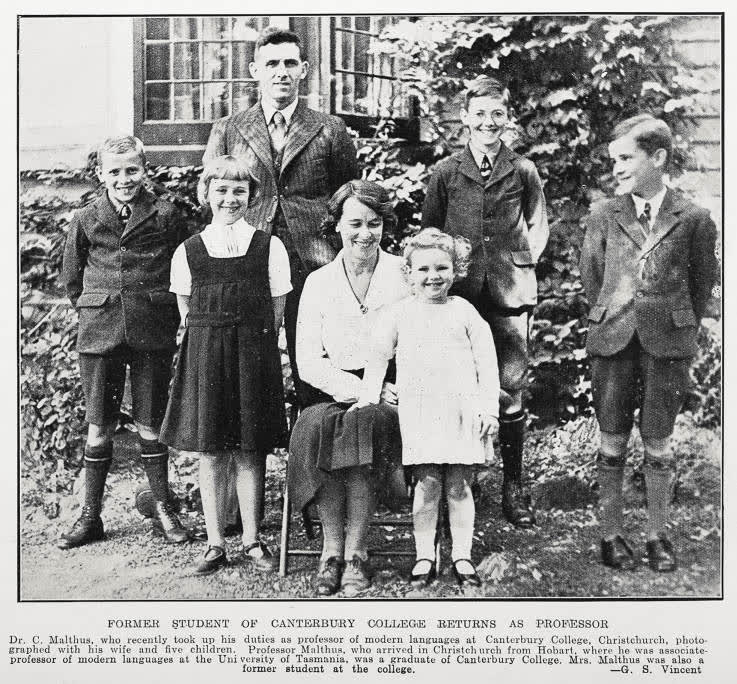 Former student of Canterbury College returns as professor, 1934
