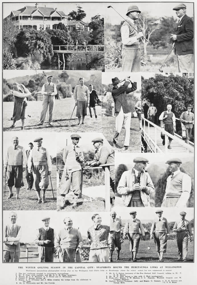 The winter golfing season in the capital city: snapshots round the Heretaunga Links at Wellington, 1934