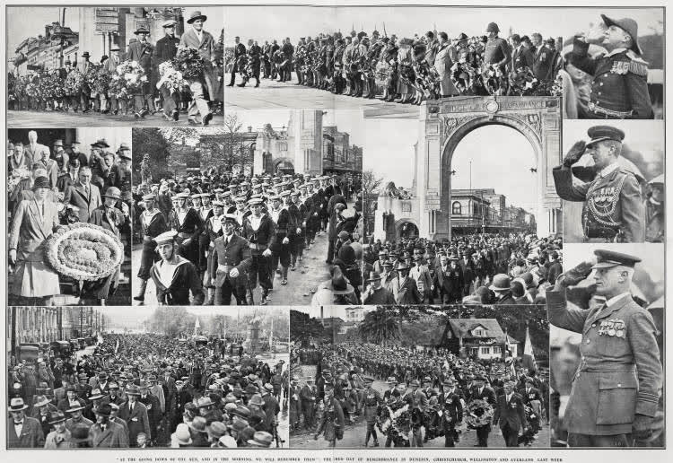 The sacred Day of Remembrance in Dunedin, Christchurch, Wellington and Auckland last week, 1934