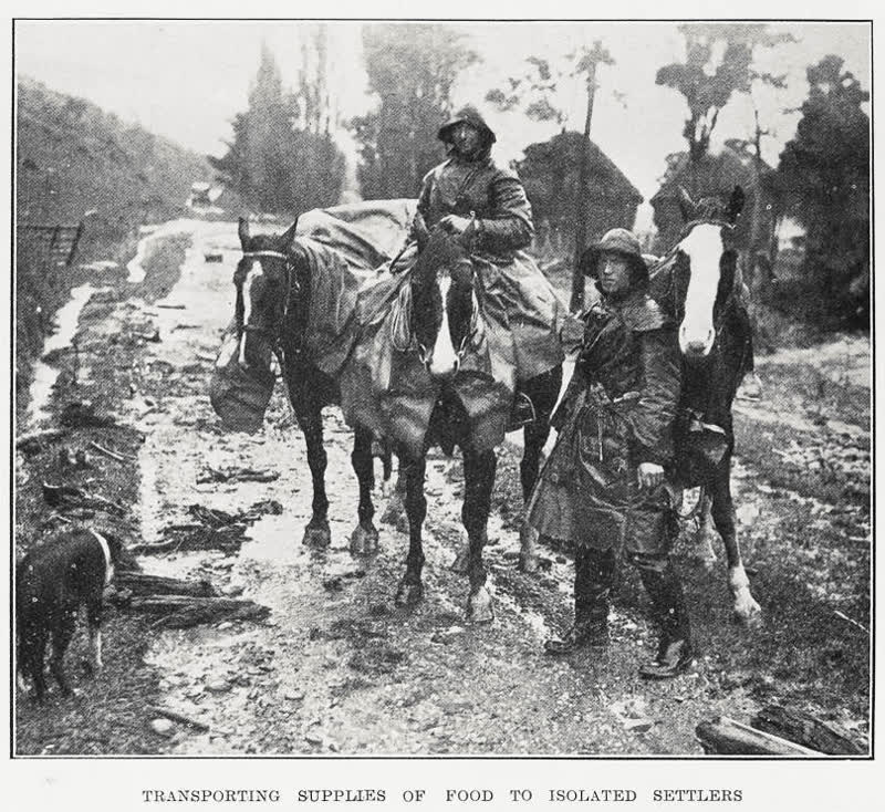 Transporting supplies of food to isolated settlers, 1934