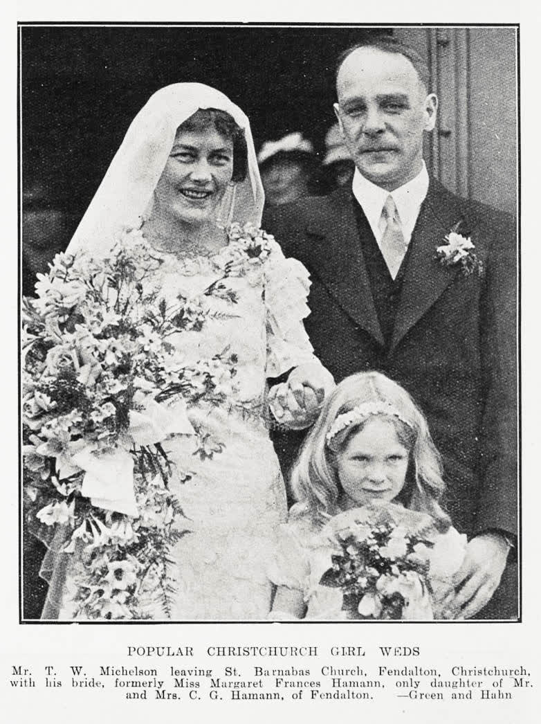 Popular Christchurch Girl Weds, 1934