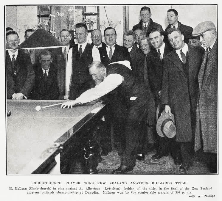 Christchurch Player Wins New Zealand Amateur Billiards Title, 1934