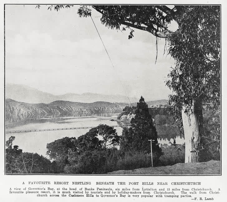 A favourite resort nestling beneath the Port Hills near Christchurch, 1935