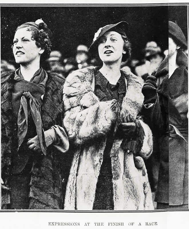 Expressions at the finish of a race, 1935