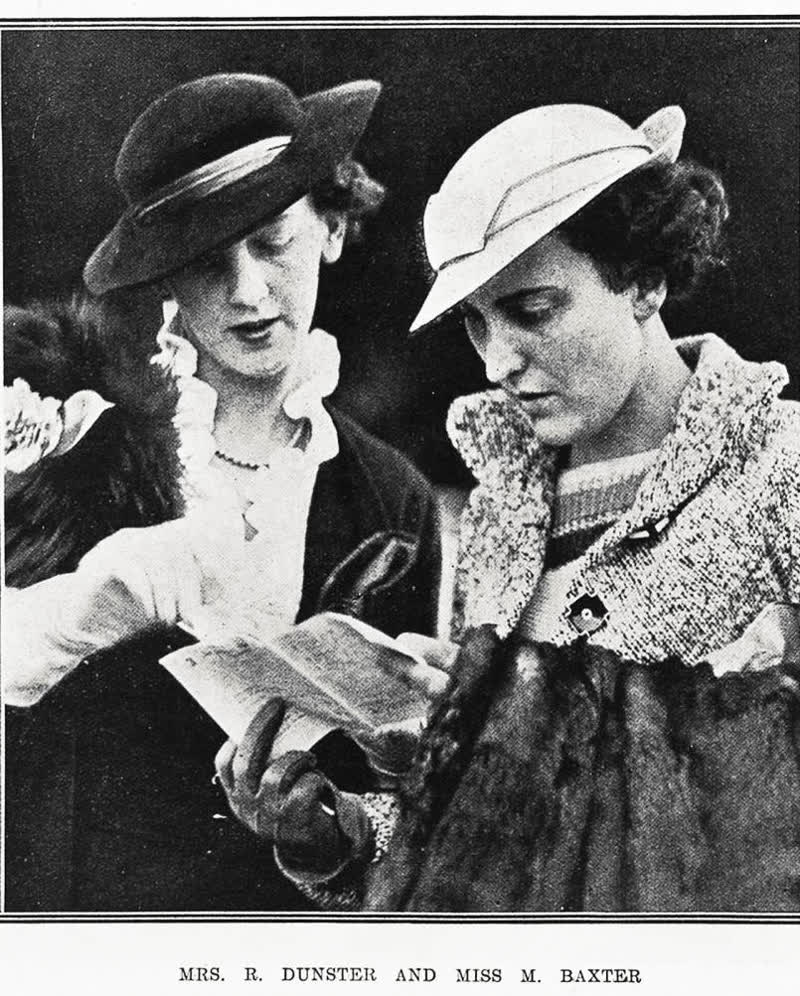 Mrs. R. Dunster and Miss M. Baxter, 1935