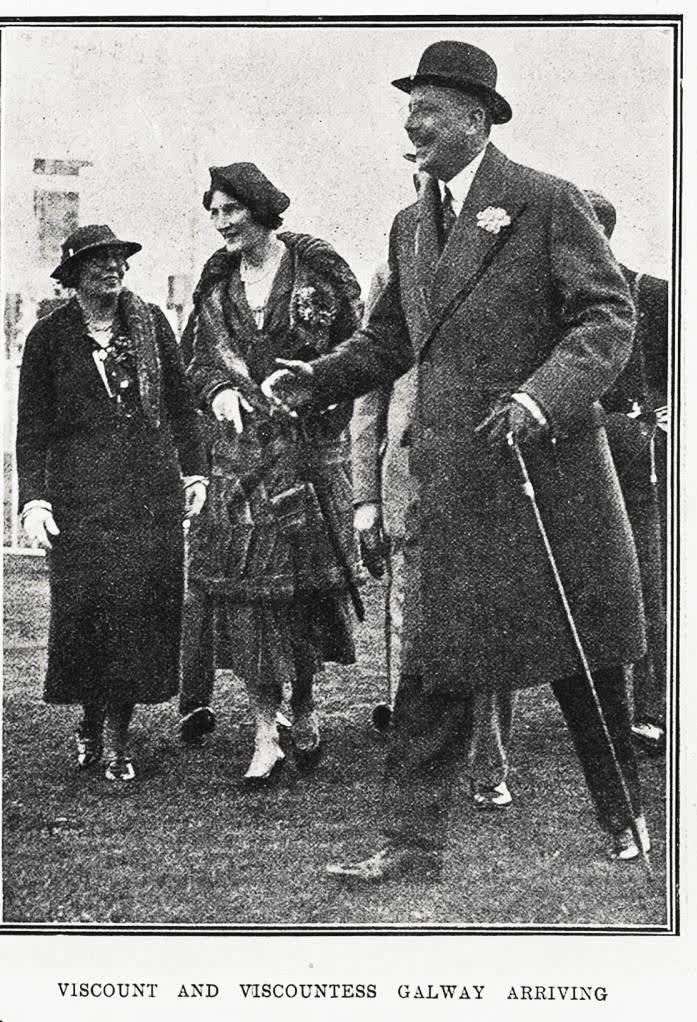 Viscount and Viscountess Galway arriving, 1935