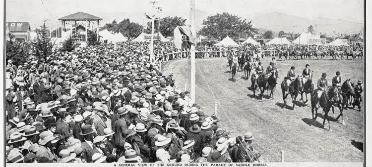 A general view of the ground during the parade of saddle horses, 1935
