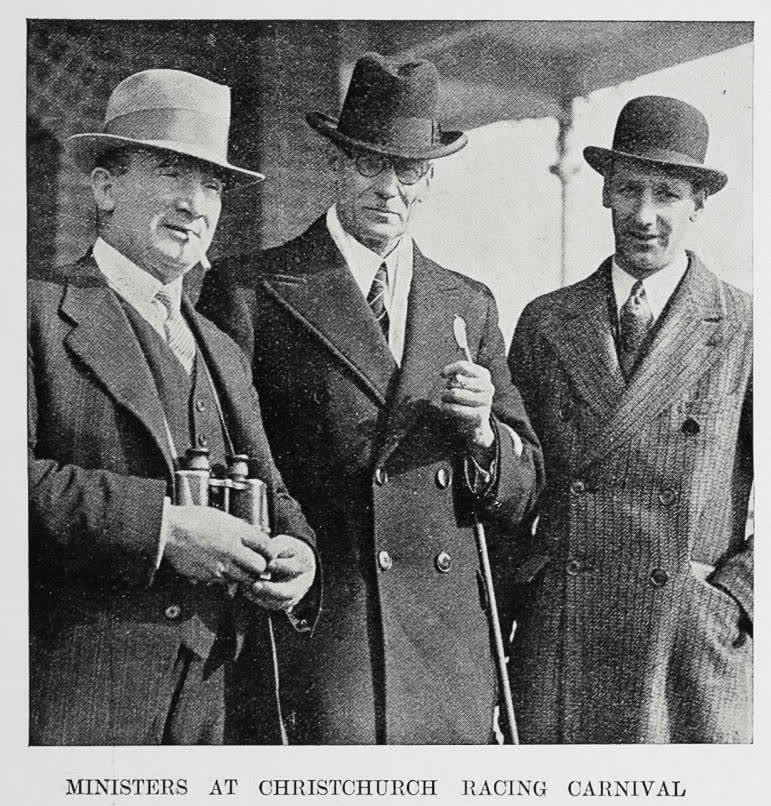 Ministers at Christchurch racing carnival, 1936