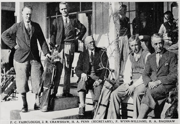 F. C. Fairclough, J. R. Crawshaw, H. A. Penn (secretary), P. Wynn-Williams, R. A. Bagshaw, 1936