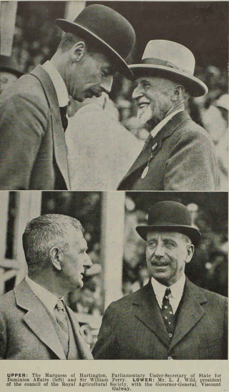 The Marquess of Hartington, Sir William Perry, Mr. L. J. Wild, and the Governor General, Viscount Galway, 1936