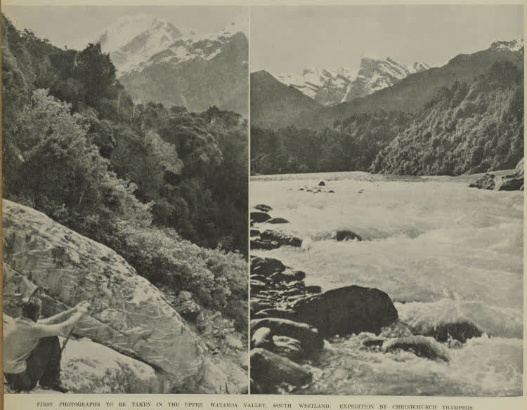 First photographs to be taken in the Upper Wataroa Valley, South Westland: expedition by Christchurch trampers, 1937