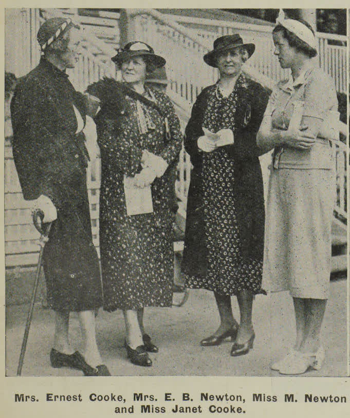 Mrs. Ernest Cooke, Mrs. E. B. Newton, Miss M. Newton and Miss Janet Cooke, 1937