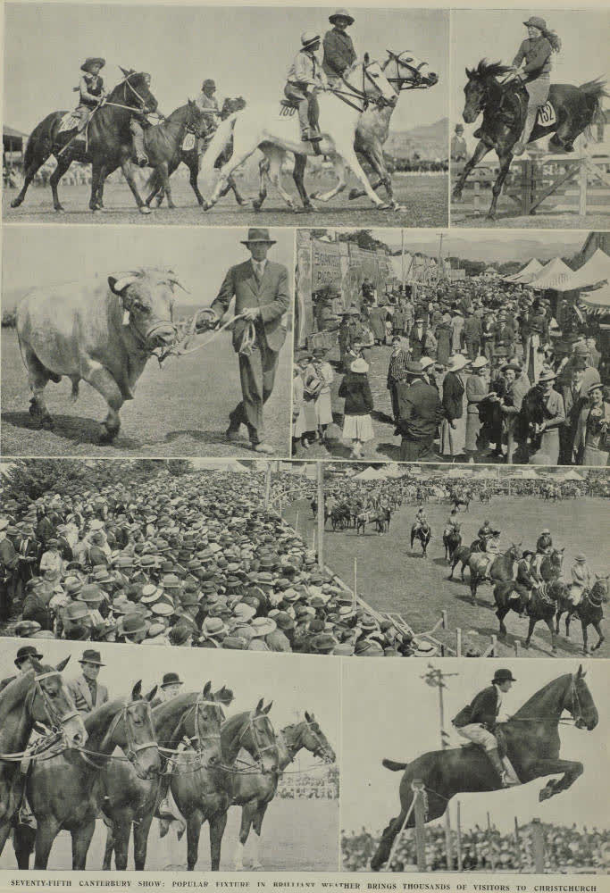 Seventy-fifth Canterbury show: popular fixture in brilliant weather brings thousands of visitors to Christchurch, 1937