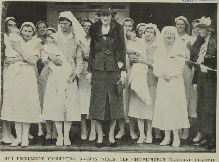 Her Excellency Viscountess Galway visits the Christchurch Karitane Hospital, 1937