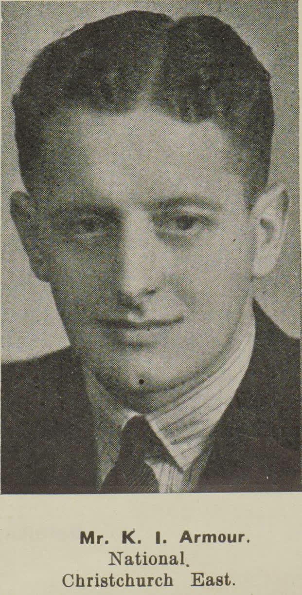 Mr. K. I. Armour, National, Christchurch East, 1938