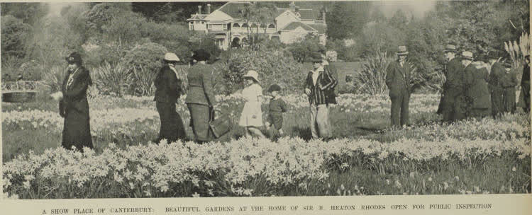 A show place of Canterbury: beautiful gardens at the home of Sir R. Heaton Rhodes open for public inspection, 1938