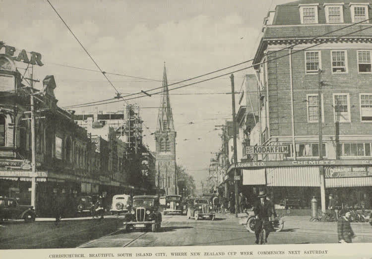 Christchurch, beautiful South Island city, where New Zealand cup week commences next Saturday, 1938