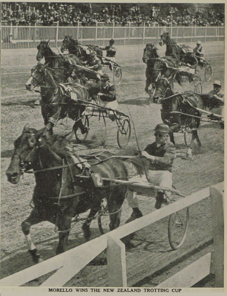 Morello wins the New Zealand Trotting Cup at Addington, 1938