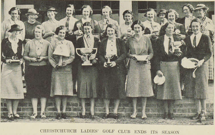 The prize-winners from the Christchurch Ladies' Golf Club, 1938