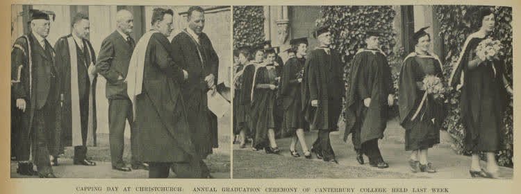 Capping day at Christchurch: annual graduation ceremony of Canterbury College held last week, 1939