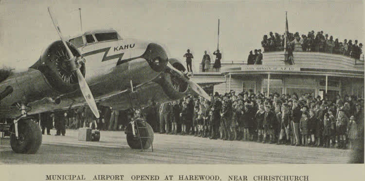 Municipal airport opened at Harewood, near Christchurch, 1940