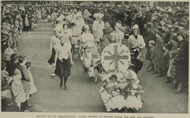 Barrow day in Christchurch: novel method of raising funds for sick and wounded, 1940