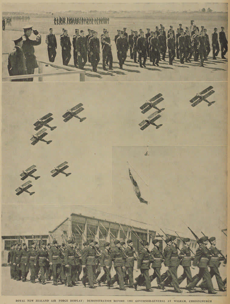 Royal New Zealand Air Force display: demonstration before the Governor General at Wigram, Christchurch, 1940