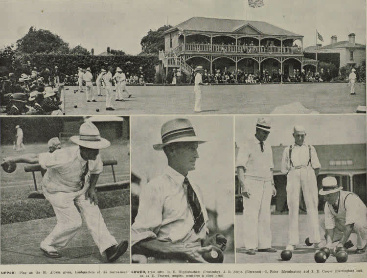 New Zealand Bowling championships in Christchurch: 856 players competing for singles, pairs and rinks titles, 1941