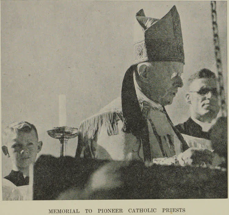 Memorial to pioneer Catholic priests, 1941