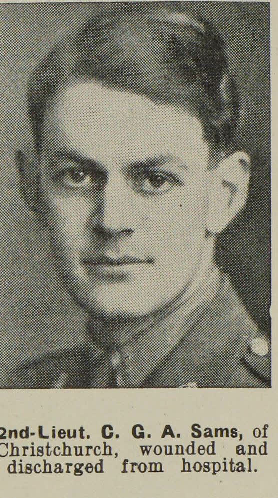 2nd-Lieut. C. G. A. Sams, of Christchurch, wounded and discharged from hospital, 1941