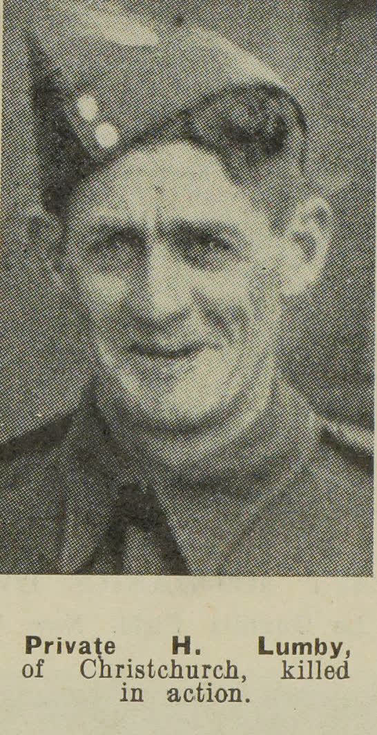 Private H. Lumby, of Christchurch, killed in action, 1941