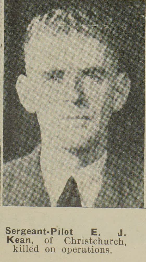 Sergeant-Pilot E. J. Kean, of Christchurch, killed on operations, 1941