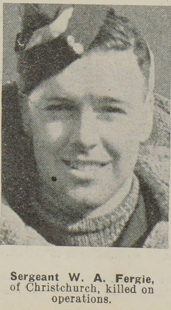 Sergeant W. A. Fergie, of Christchurch, killed on operations, 1942