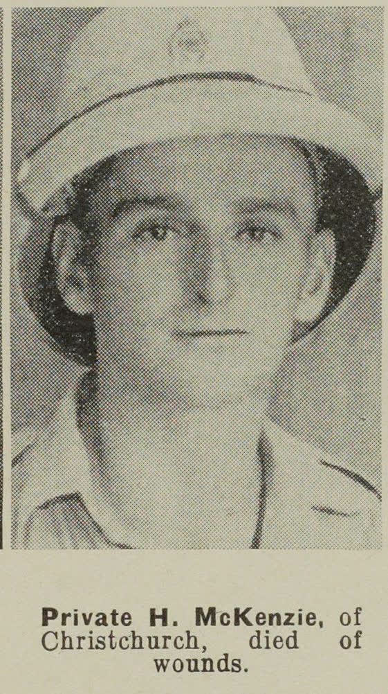 Private H. McKenzie, of Christchurch, died of wounds, 1942