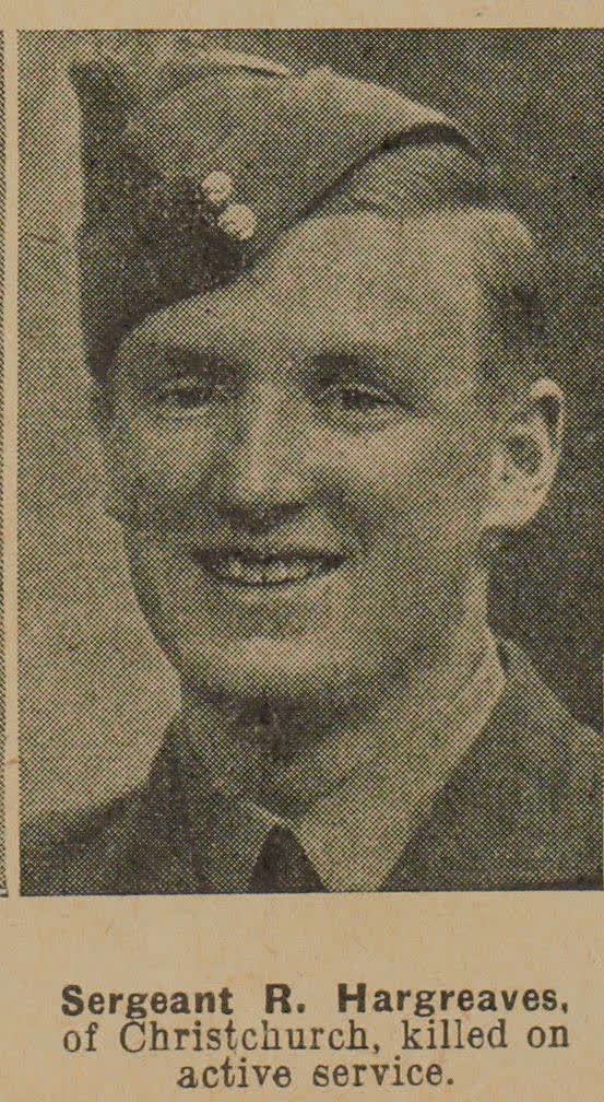 Sergeant R. Hargreaves, of Christchurch, killed on active service, 1942