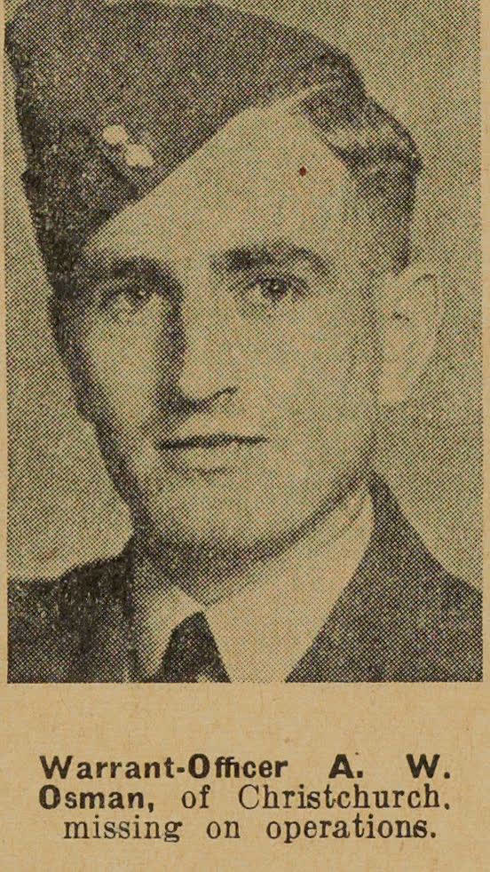 Warrant-Officer A. W. Osman, of Christchurch. missing on operations, 1942