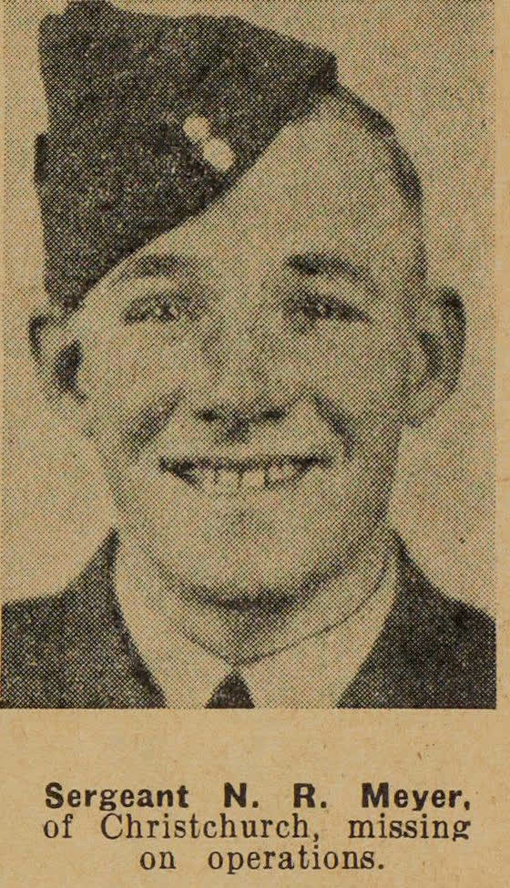 Sergeant N. R. Meyer, of Christchurch, missing on operations, 1942