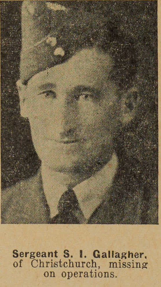 Sergeant S. I. Gallagher, of Christchurch, missing on operations, 1942