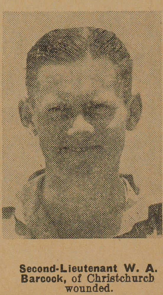 Second-Lieutenant W. A. Barcock, of Christchurch wounded, 1942