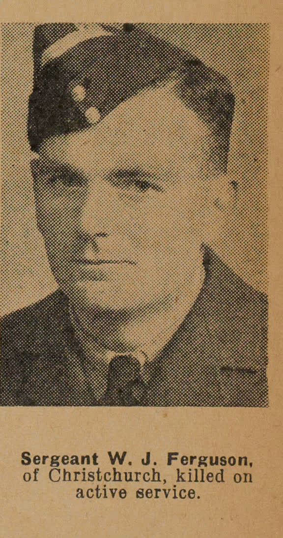 Sergeant W. J. Ferguson, of Christchurch, killed on active service, 1942