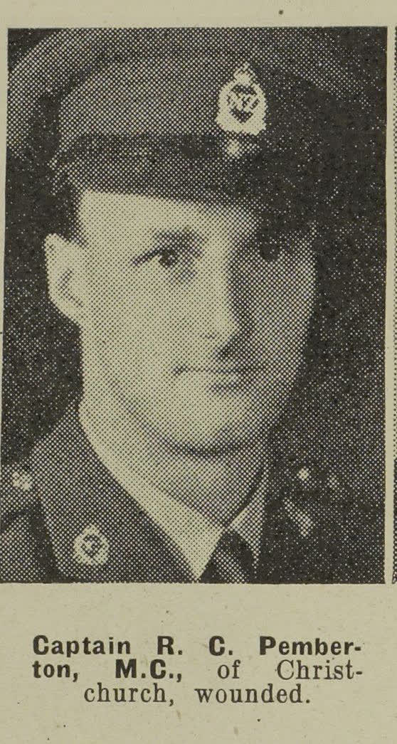 Captain R. C. Pemberton, M.C., of Christchurch, wounded, 1943