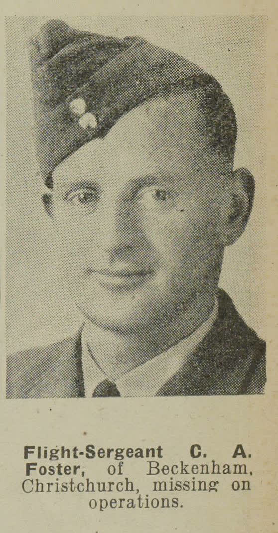 Flight-Sergeant C. A. Forster, of Beckenham, Christchurch, missing on operations, 1943