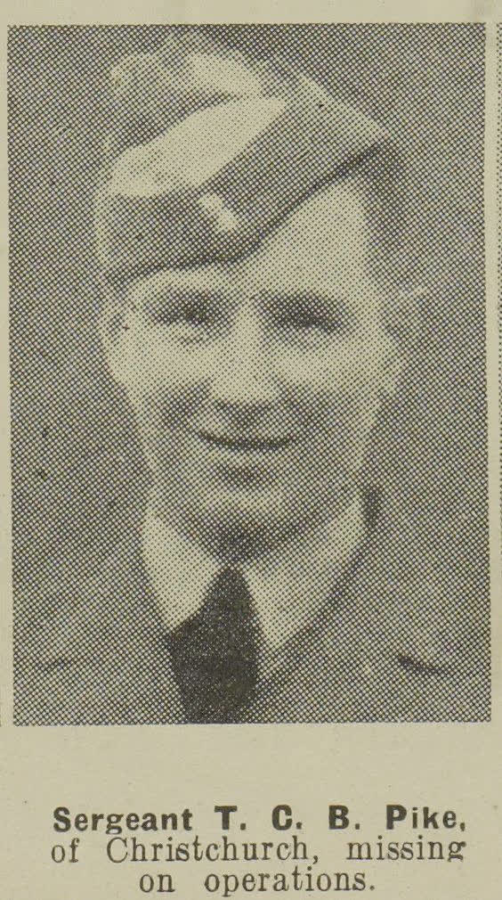 Sergeant T. C. B. Pike, of Christchurch, missing on operations, 1943