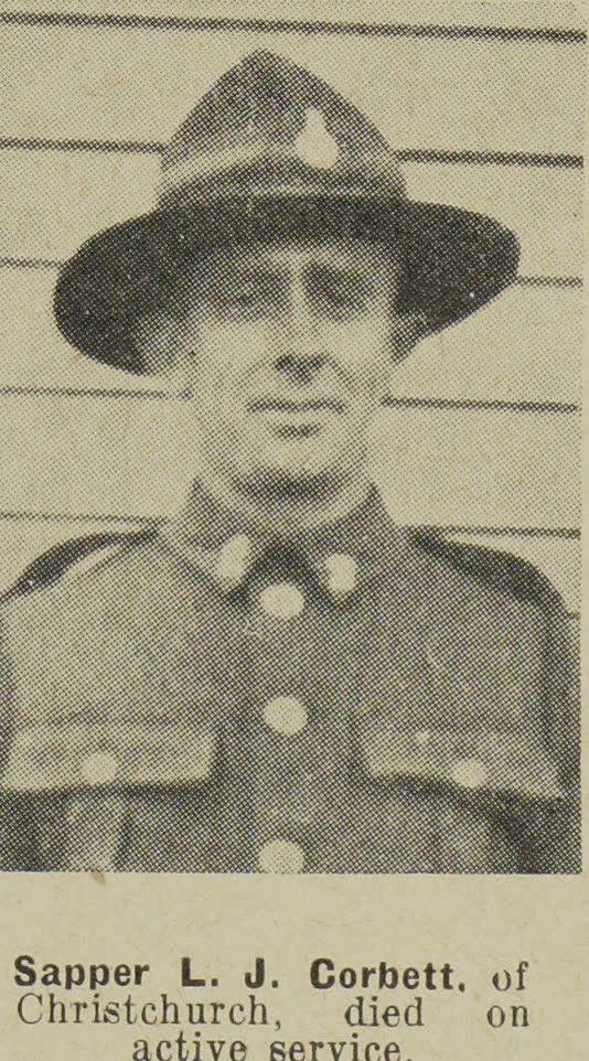 Sapper L. J. Corbett, of Christchurch, died on active service, 1943