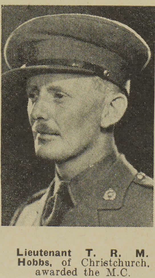 Lieutenant T. R. M. Hobbs, of Christchurch, awarded the M.C., 1943