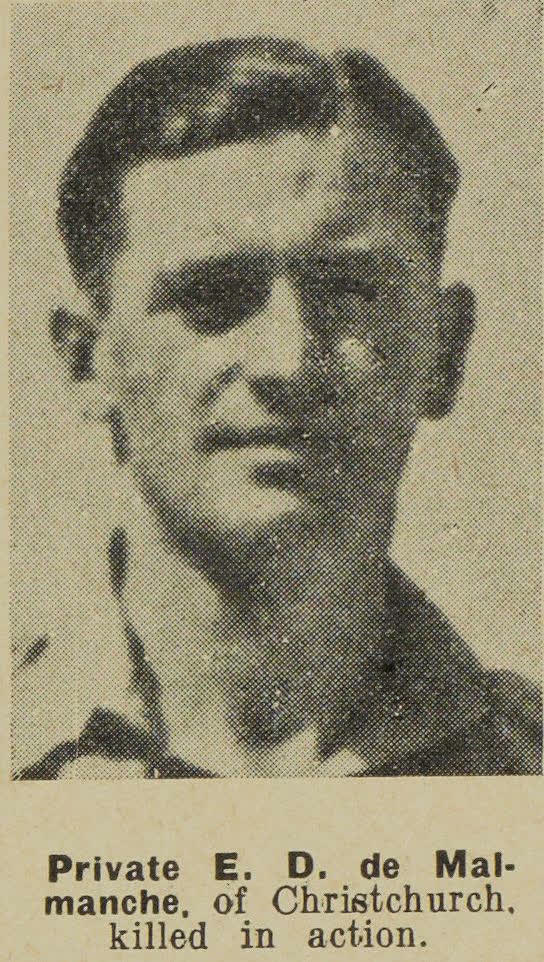 Private E. D. de Malmanche, of Christchurch, killed in action, 1943